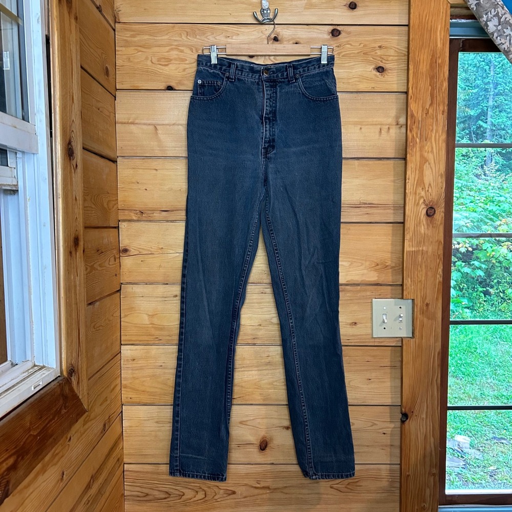 Vintage High Waist Mom Jeans Women 30 Indigo Tapered Slim Leg Retro Brody Jeans